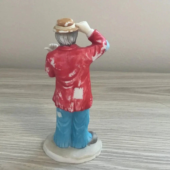 Clown en porcelaine vintage Emmett Kelly Jr fatigué Willie auto-stoppeur 6" rare - Picture 4 of 8